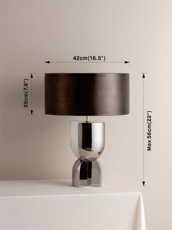 Editions chrome lamp with + bronze shade - Image 6