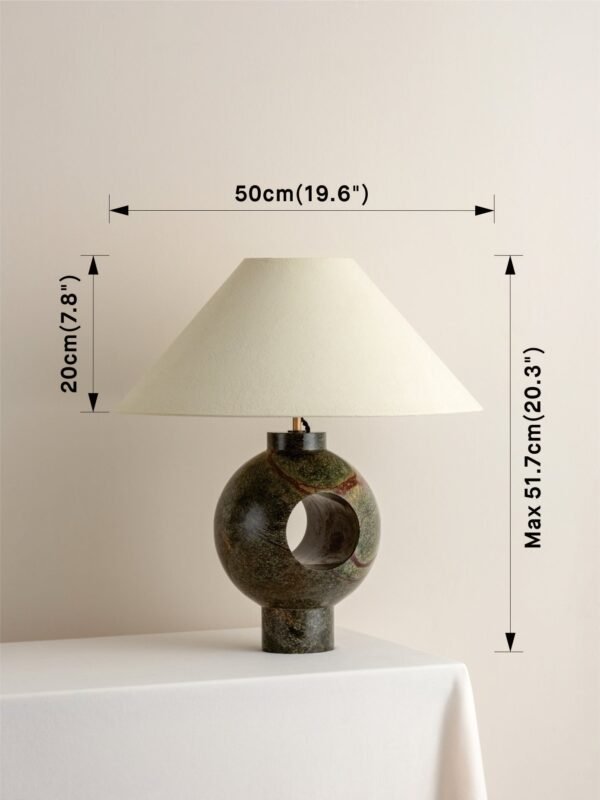 Editions marble lamp with + plaster shade - Image 6