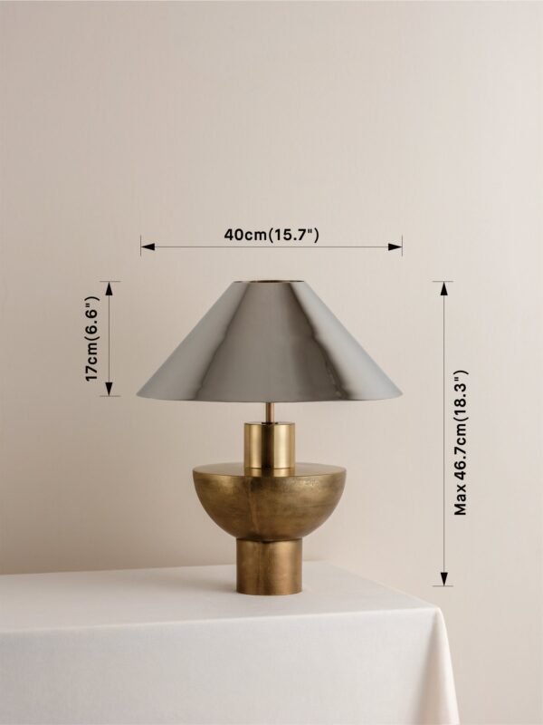 Editions brass lamp with + chrome shade - Image 6