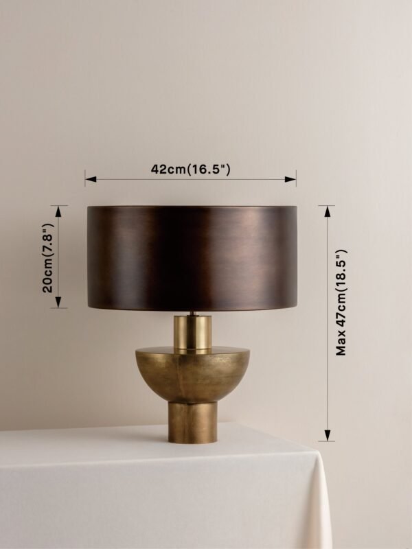 Editions brass lamp with + bronze shade - Image 7