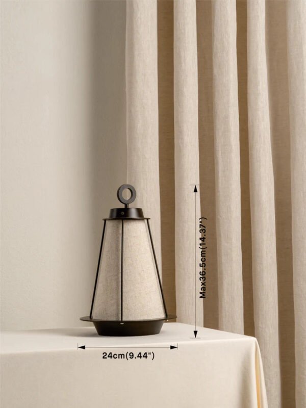 Lanterna - bronze and linen rechargeable table lamp - Image 7
