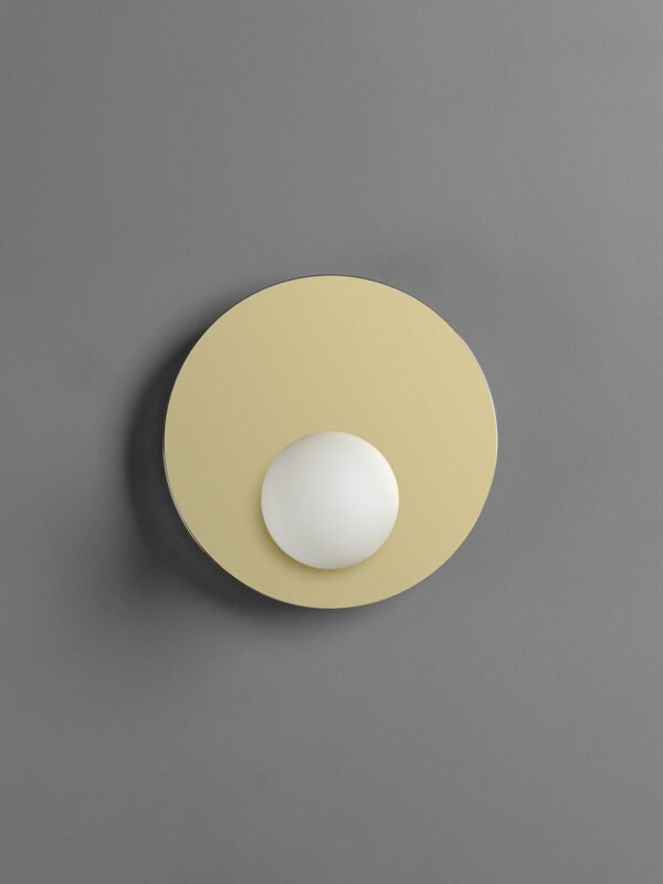 Luna - 1 light brass and opal wall light - Image 2