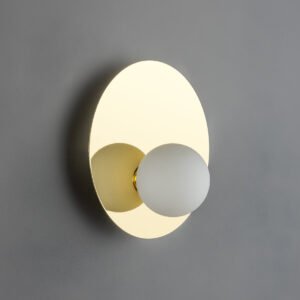 Luna - 1 light brass and opal wall light