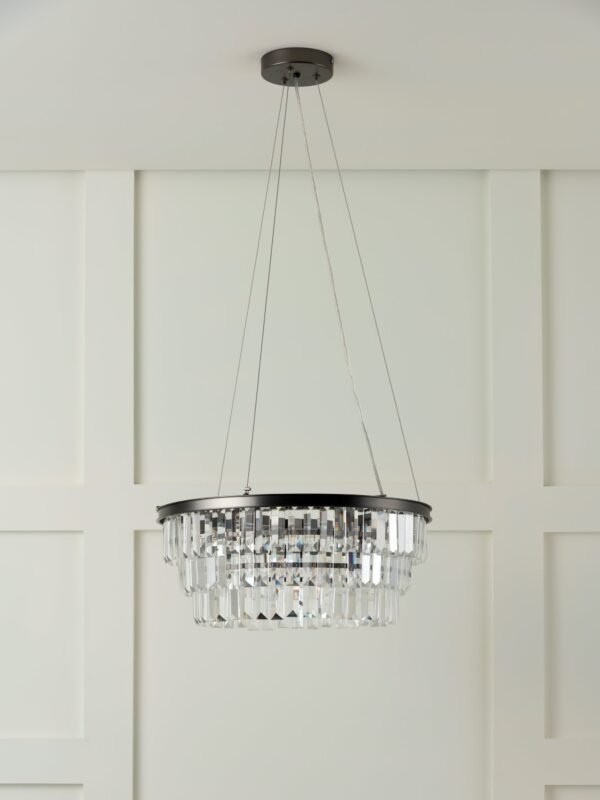 Alila - 5 light graphite silver tiered crystal glass chandelier - Image 5