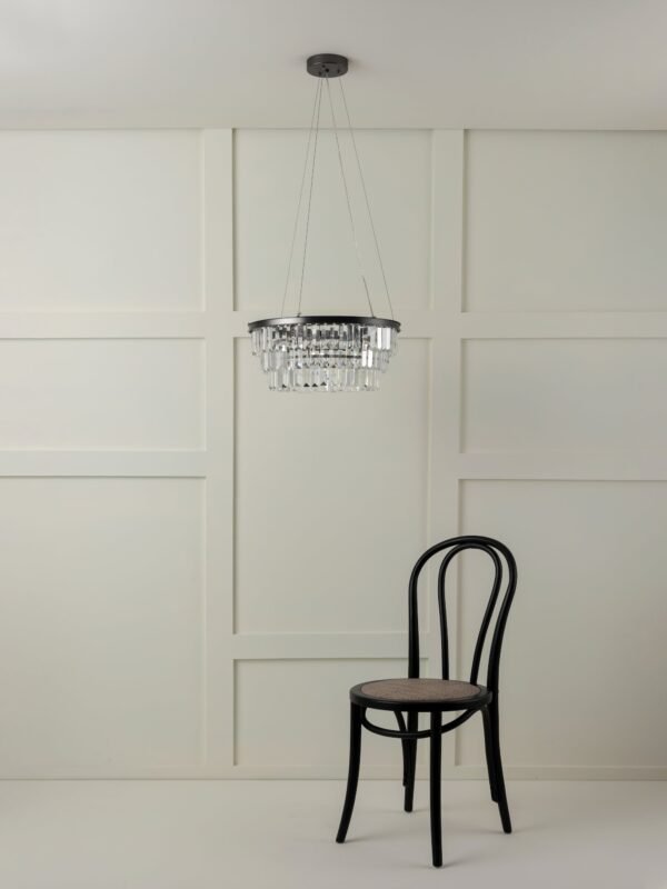Alila - 5 light graphite silver tiered crystal glass chandelier - Image 6