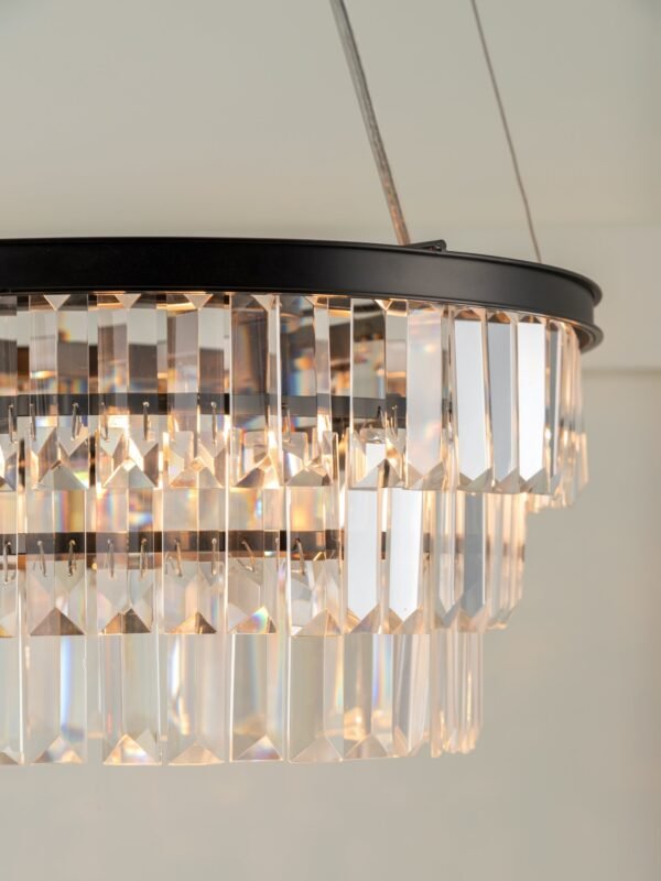 Alila - 5 light graphite silver tiered crystal glass chandelier - Image 4
