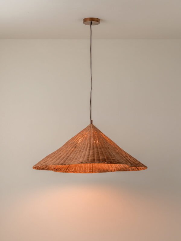 Bardi - 1 light oversized scalloped rattan pendant - Image 2