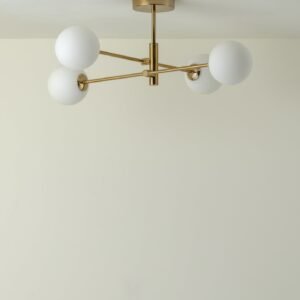 Chelso - 4 light brass and opal flush