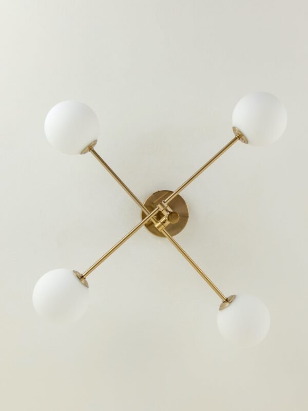 Chelso - 4 light brass and opal flush - Image 4