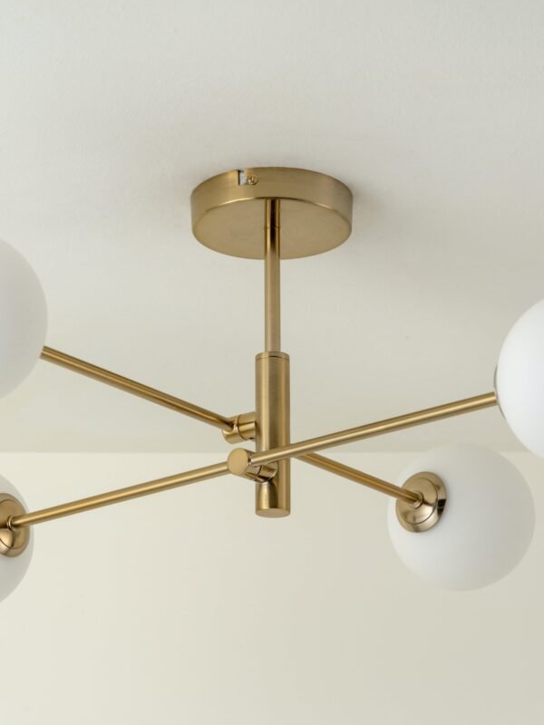 Chelso - 4 light brass and opal flush - Image 6