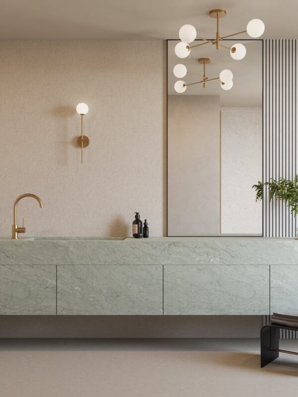 Chelso - 4 light brass and opal flush - Image 2