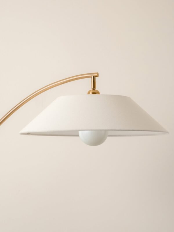 Circo - 1 light arc brass and natural linen floor lamp - Image 2
