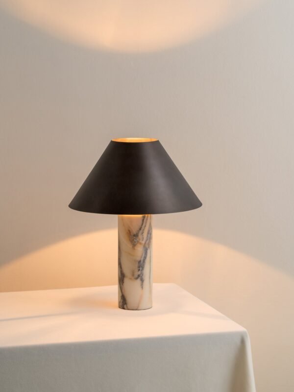 Cline - calacatta viola marble and bronze table lamp - Image 2