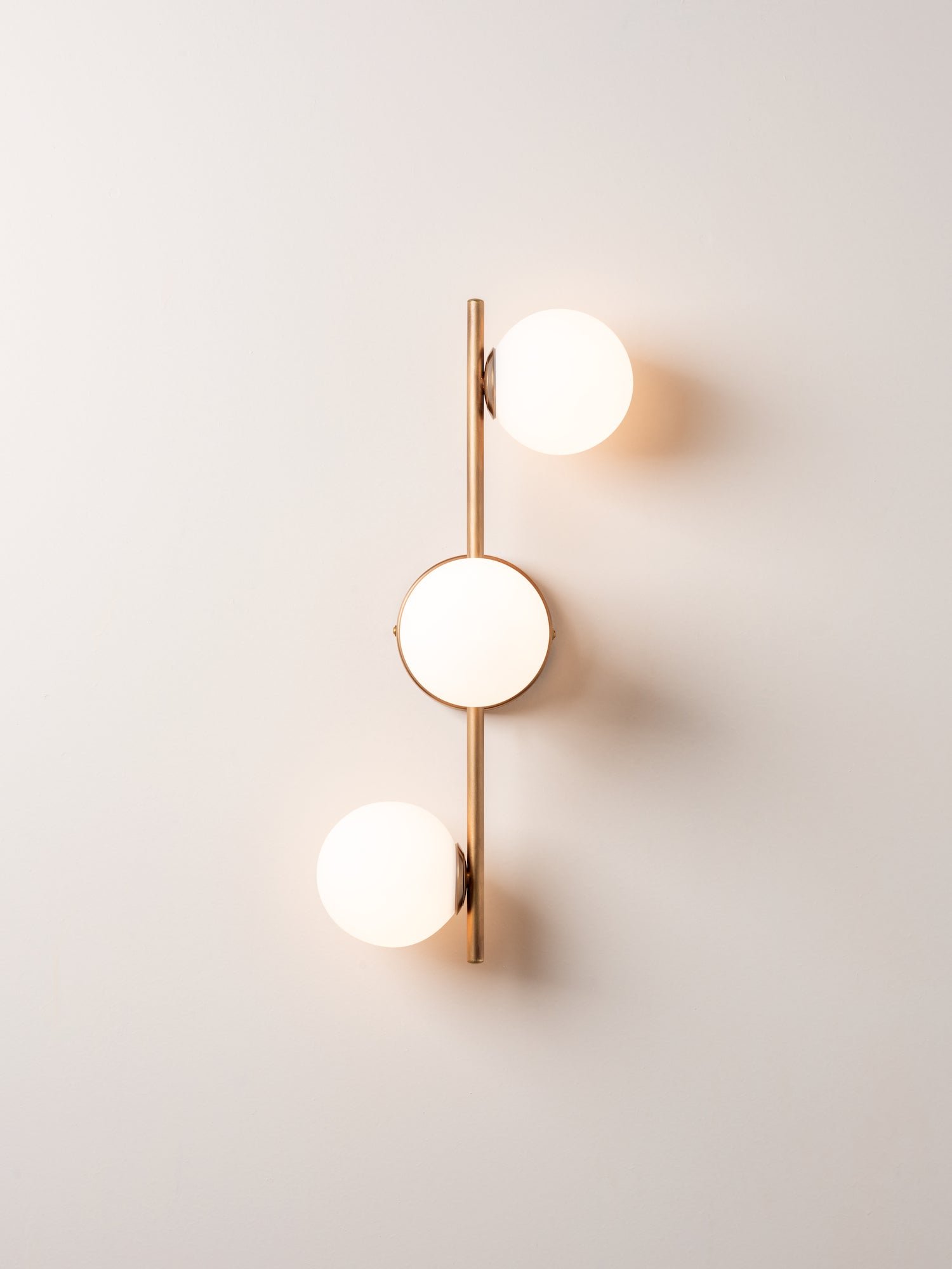 Coro - 3 light aged brass and opal ceiling / wall - Image 3