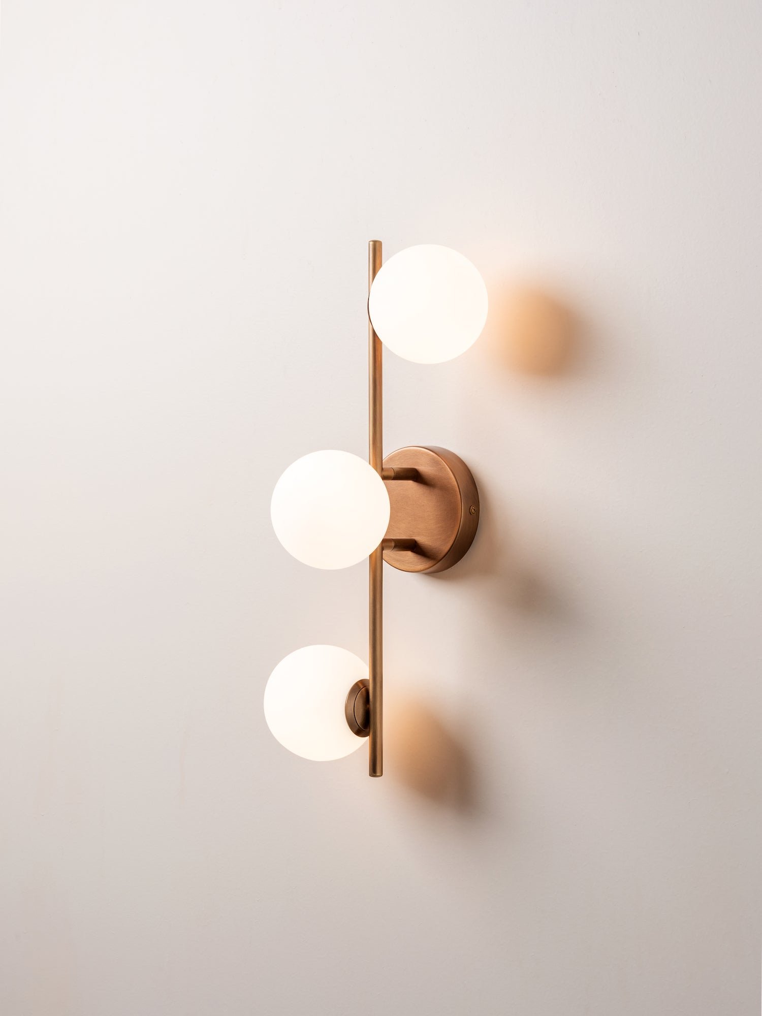 Coro - 3 light aged brass and opal ceiling / wall - Image 5