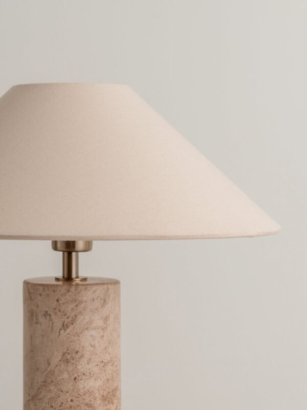 Denari - 1 light small brown marble cylinder table lamp - Image 3