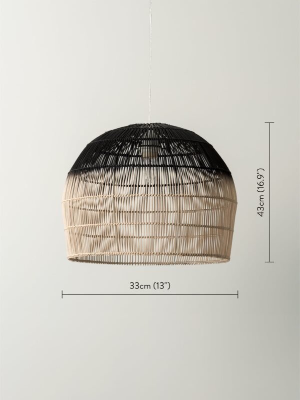 Bilu - black and natural ombre pendant light - Image 5