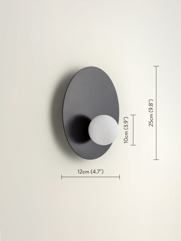 Luna - 1 light matt black wall light - Image 5