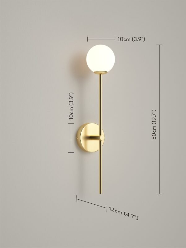 Chelso - brushed brass and opal wall light - Image 8