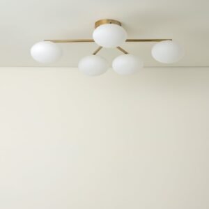 Imperial - 5 light brass and opal flush
