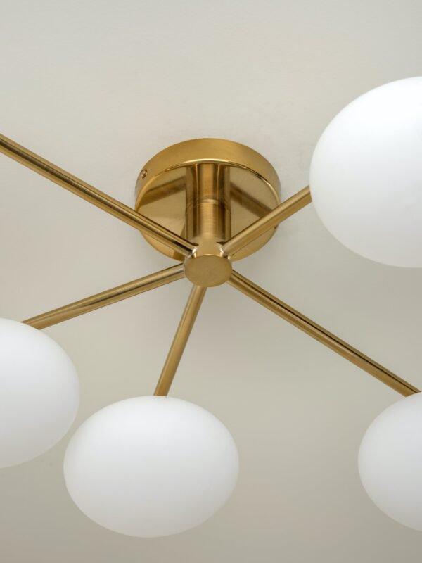 Imperial - 5 light brass and opal flush - Image 3