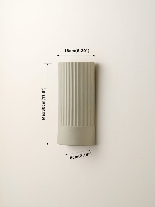 Enza - warm white  ribbed ceramic wall light - Image 5