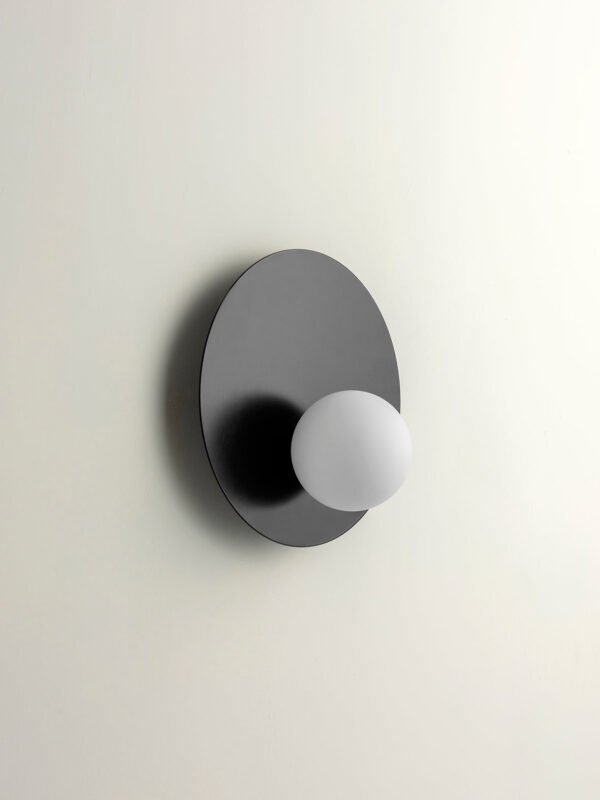 Luna - 1 light matt black wall light - Image 2