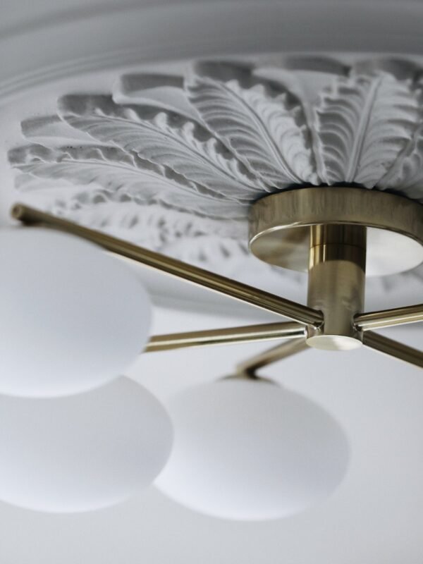Imperial - 5 light brass and opal flush - Image 6