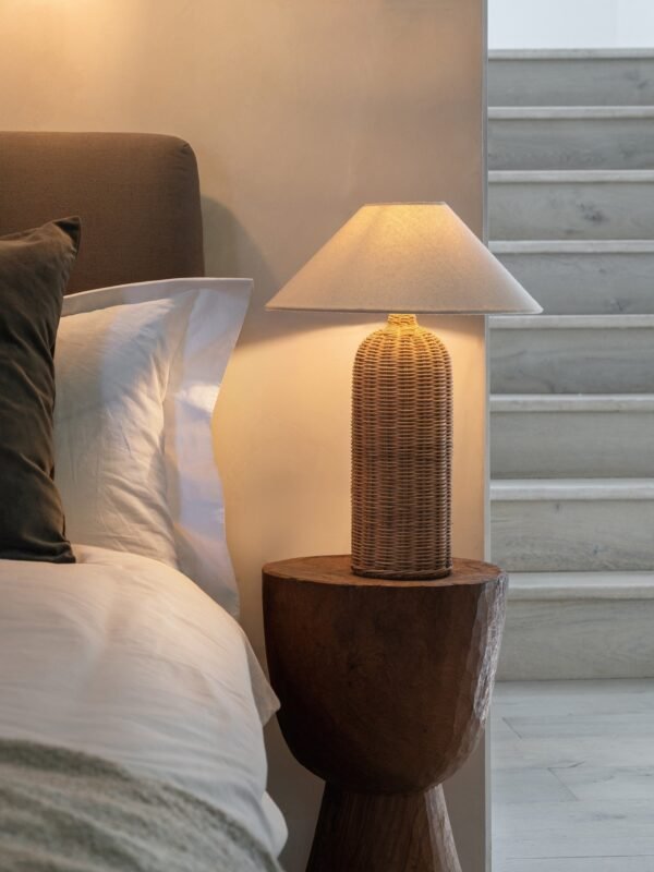 Ensia - tall rattan table lamp - Image 3