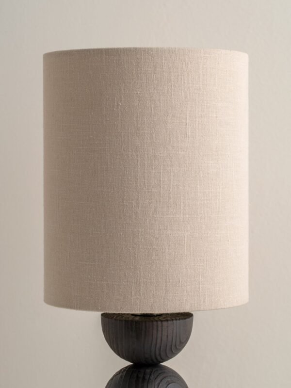 Aska - small charred wood and natural linen table lamp - Image 6