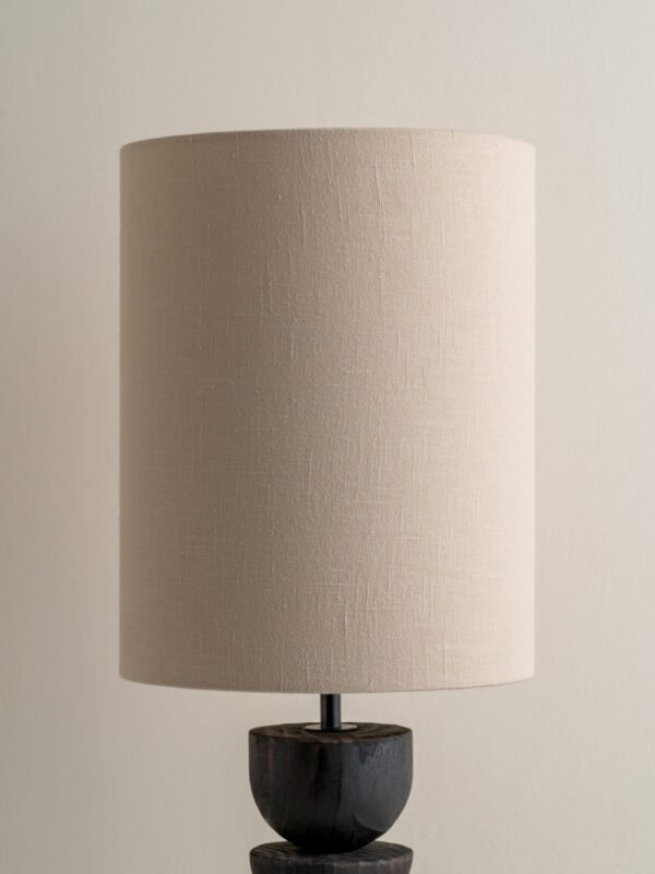 Aska - tall charred wood and natural linen table lamp - Image 5
