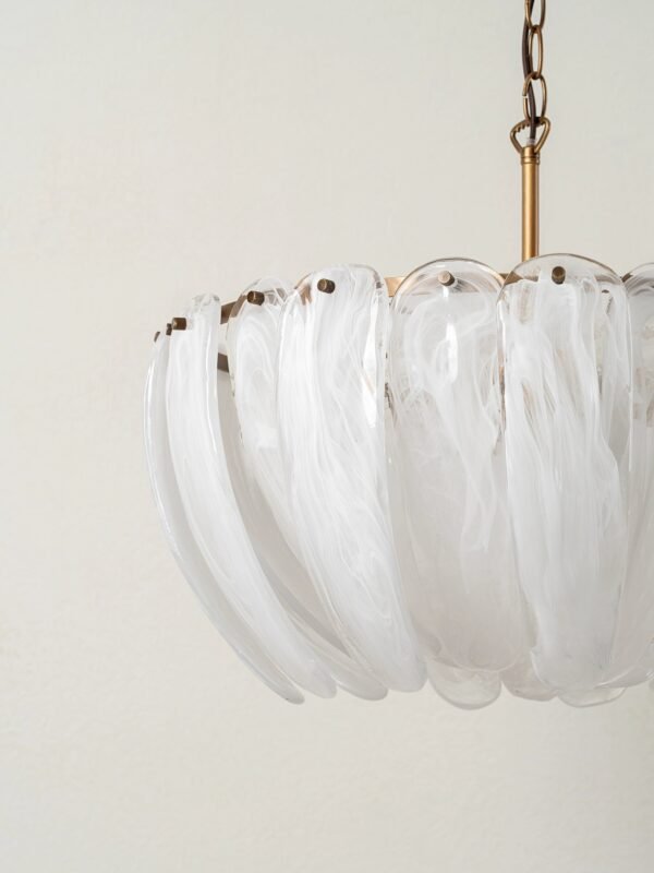 Astera - 4 light alabaster curved glass chandelier - Image 4