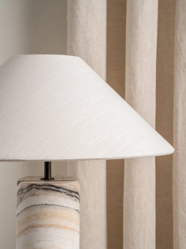 Barola - white Onyx cylinder table lamp - Image 4