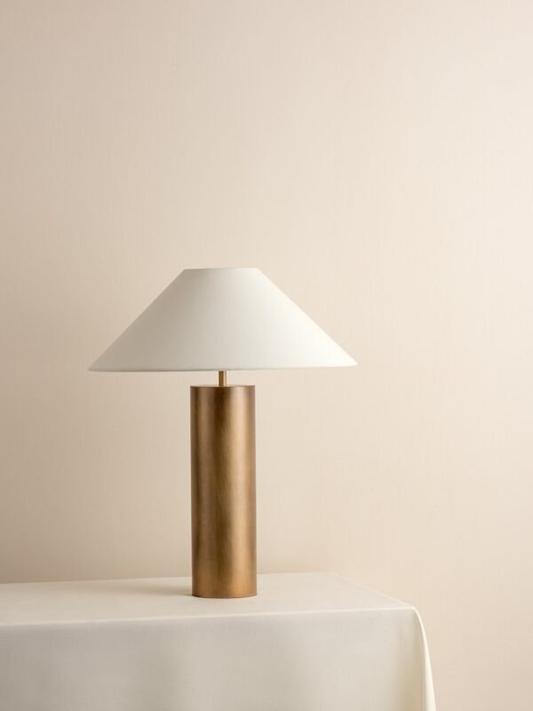 Bleeker - aged brass and linen table lamp - Image 6