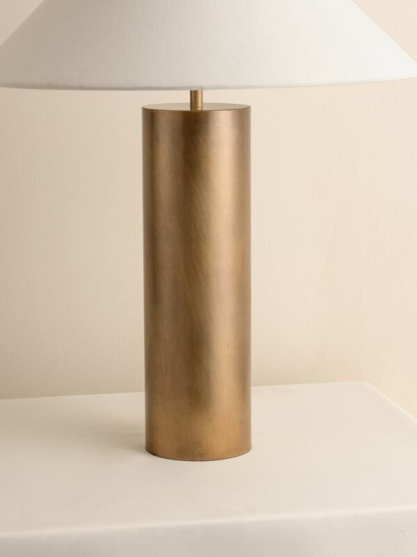 Bleeker - aged brass and linen table lamp - Image 3