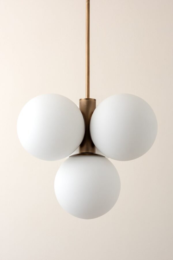 Boule - 4 light brass and opal pendant light - Image 6