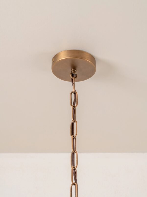Cannoli - 10 light aged brass and textured glass chandelier - Image 4