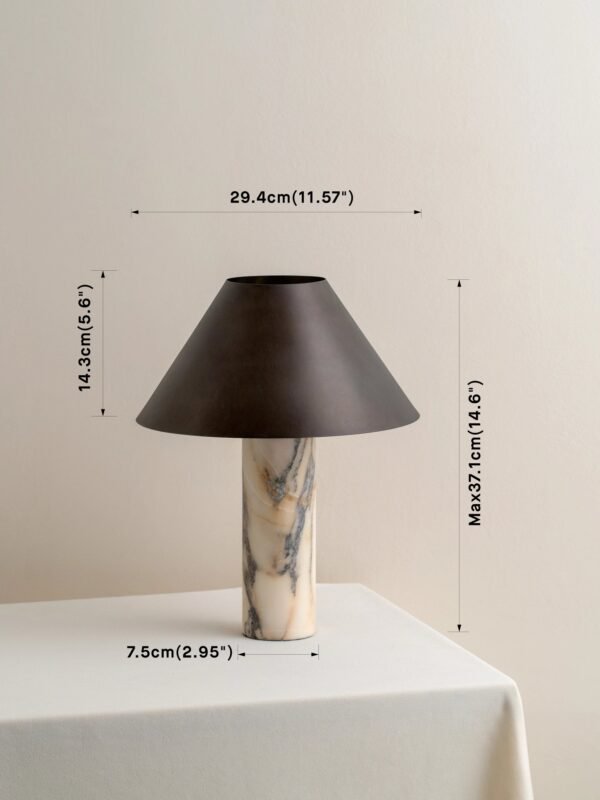 Cline - calacatta viola marble and bronze table lamp - Image 6