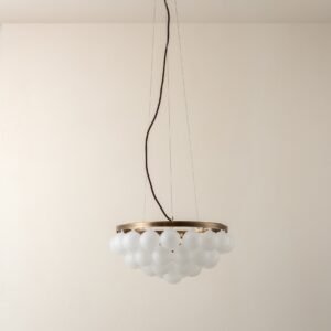 Cloudia - 3 Light small white frosted brass chandelier