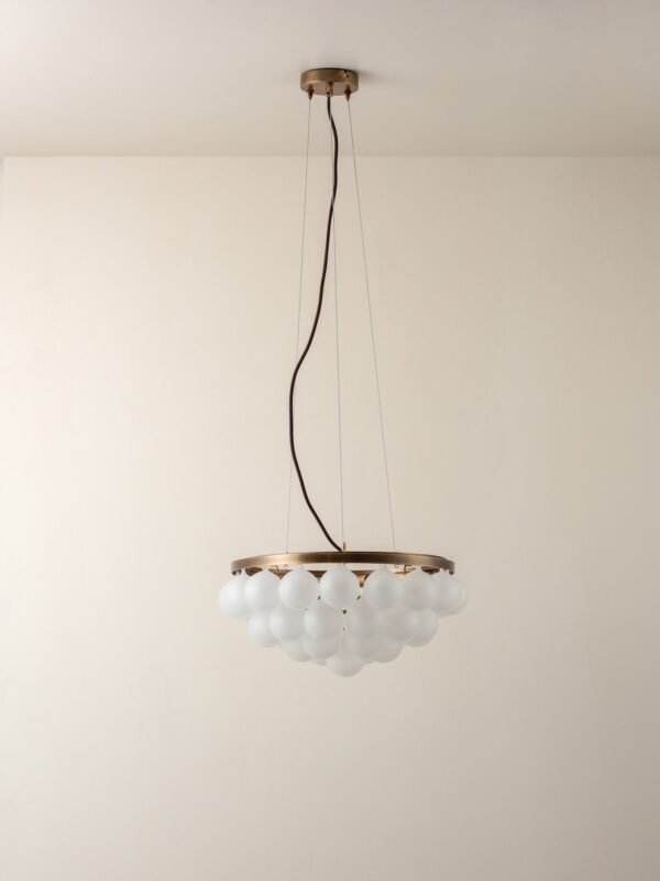 Cloudia - 3 Light small white frosted brass chandelier