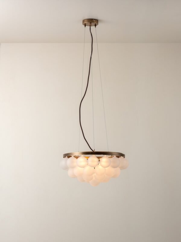 Cloudia - 3 Light small white frosted brass chandelier - Image 2