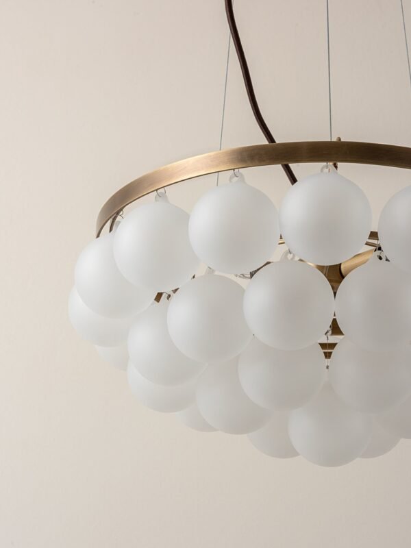 Cloudia - 3 Light small white frosted brass chandelier - Image 5