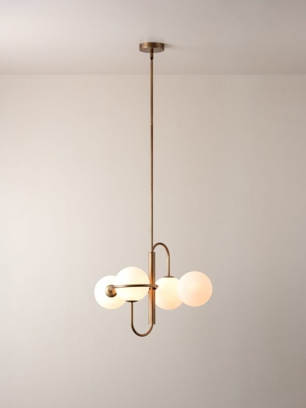 Decora - 4 light aged brass and opal pendant - Image 2