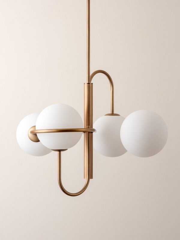Decora - 4 light aged brass and opal pendant - Image 4
