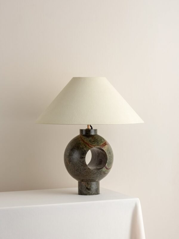 Editions marble lamp with + plaster shade