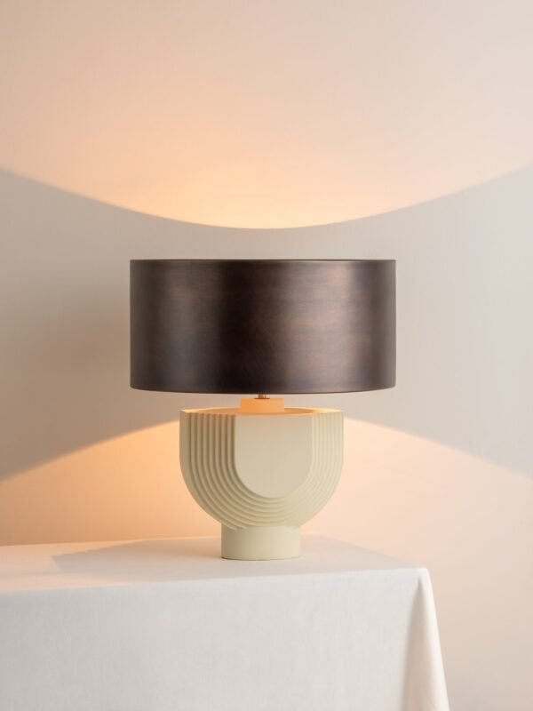 Editions concrete lamp with + bronze shade - Image 2