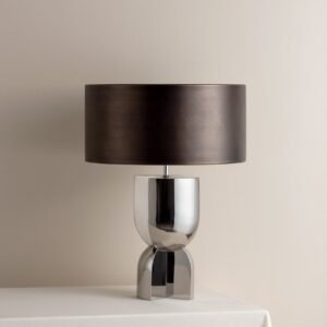 Editions chrome lamp with + bronze shade