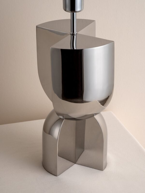 Editions chrome lamp with + plaster shade - Image 3