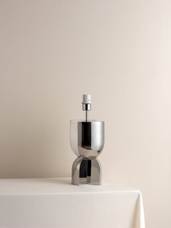 Editions chrome lamp with + plaster shade - Image 5