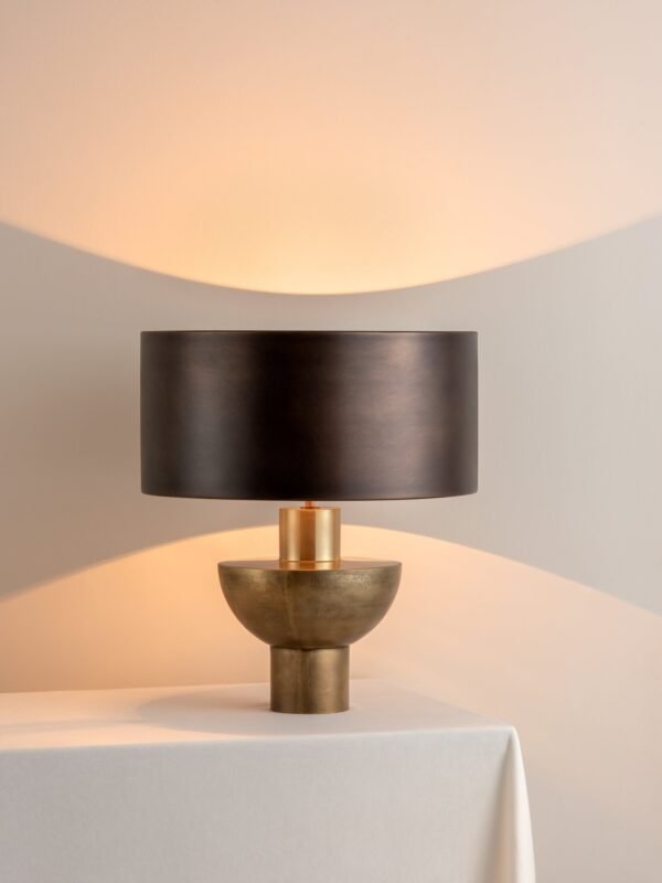 Editions brass lamp with + bronze shade - Image 2
